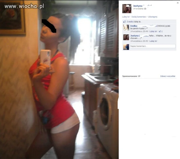 Dzióbek, fotka w lustrze i wystawiona dupa