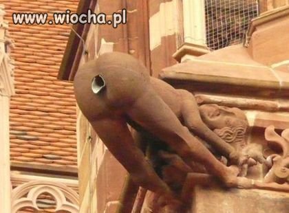 To coś znajduje się na gzymsie katedry