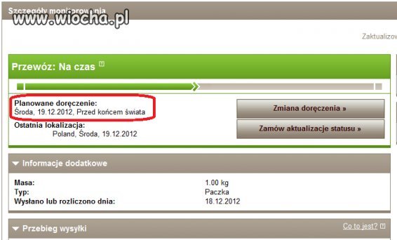 Status pewnej paczki...