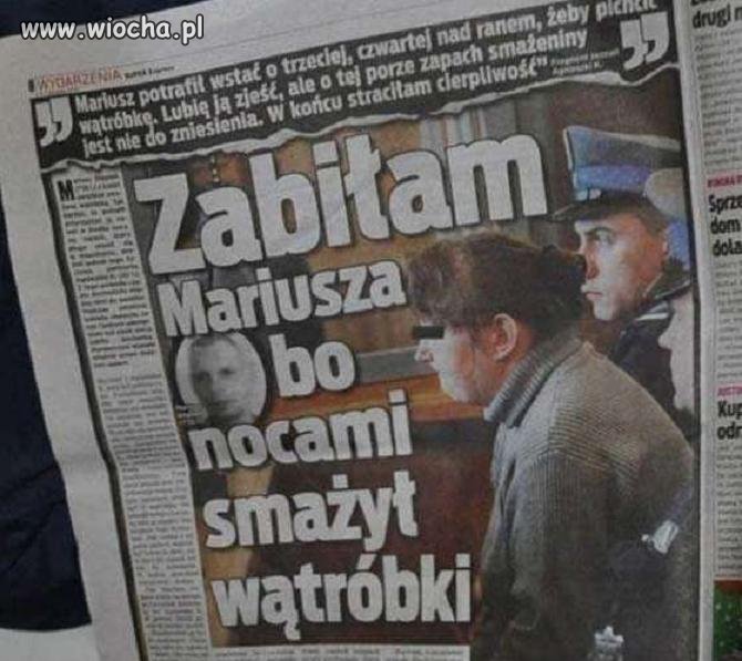 Zabiła go za smażenie wątróbki 