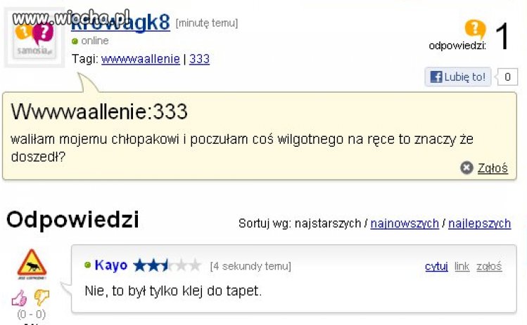 Przecież to był klej do tapet...