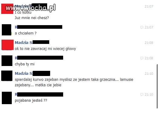 Pierwsza napisała, a później ma pretensje 