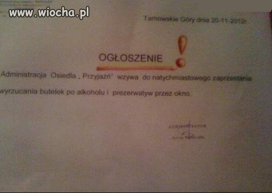 Administracja wzywa 