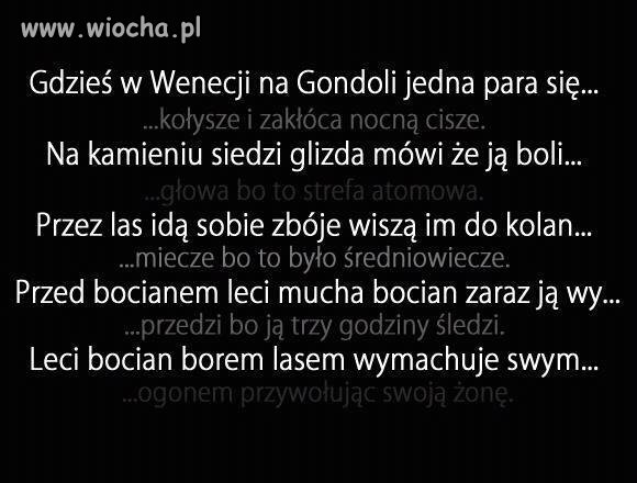 Gdzieś w Wenecji na gondoli jedna para się...