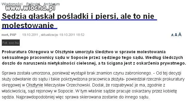 Głaskanie pośladków i piersi to nie molestowanie