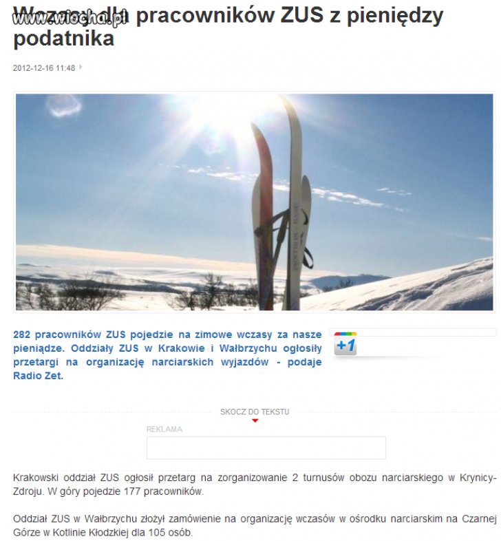 Wczasy dla pracowników ZUS...