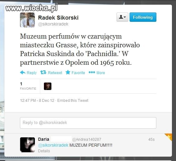 Radek Sikorski i muzeum perfumów