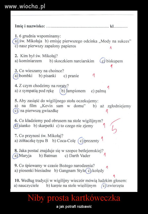 Świąteczna kartkówka!