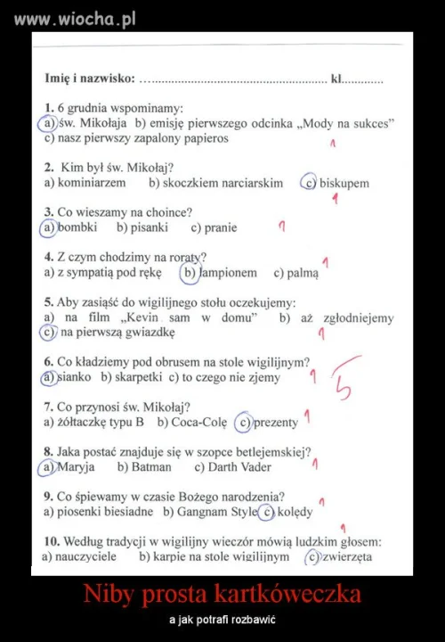 Świąteczna kartkówka!