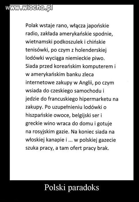 Brak pracy?Ciekawe dlaczego?
