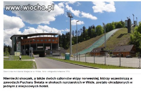 Skandal przed skokami w Wiśle - kradzieże w hotelu