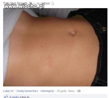 Chwalenie się na Facebooku brzuchem 