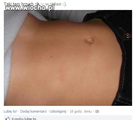 Chwalenie się na Facebooku brzuchem 