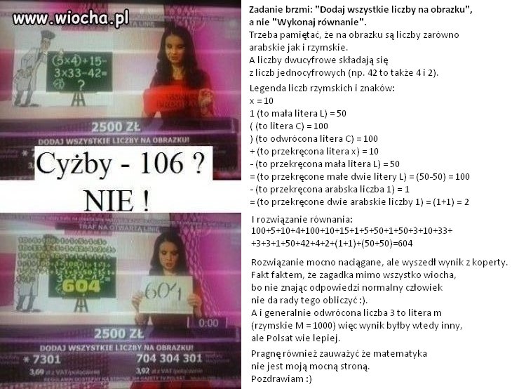 Rozwiązanie polsatowskiego teleturnieju