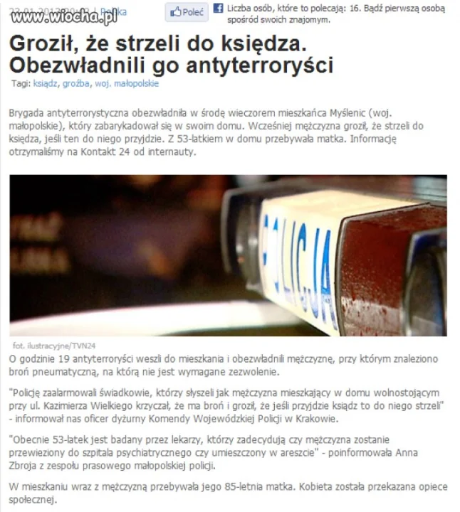 Nie wpuścił księdza.