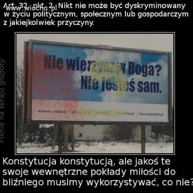 Nikt nie może być dyskryminowany ...