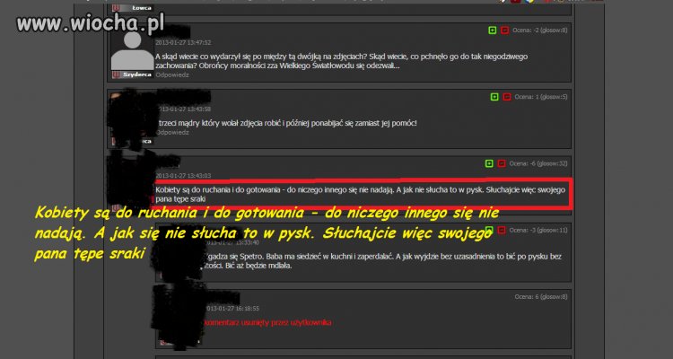"Kobiety są do gotowania i ruchania..."