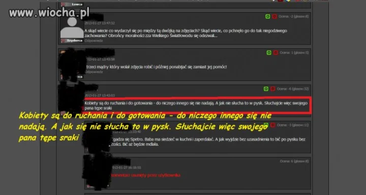 "Kobiety są do gotowania i ruchania..."