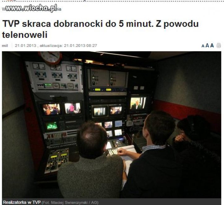 TVP skraca dobranocki do 5 minut...