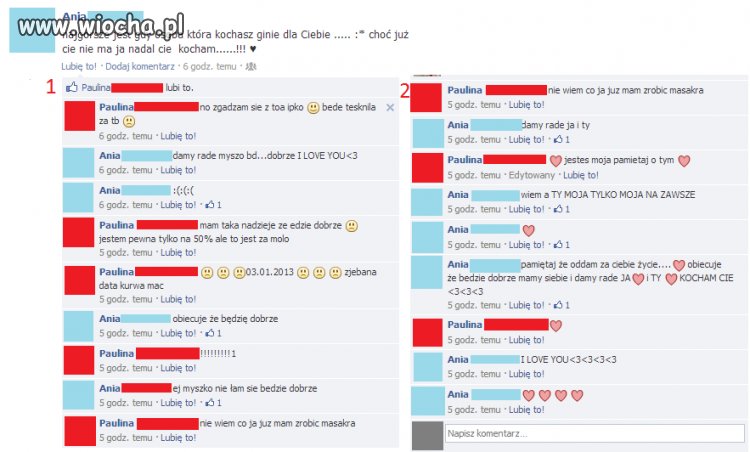 Rozmowa dwóch przyjaciółek na facebooku