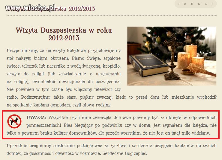 Brak kultury podczas kolędy. 