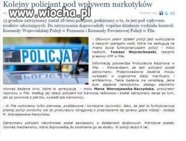 Policjant pod wpływem narkotyków