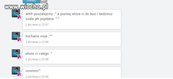 Komentarze na profilu z  jednej z dziewczyn 