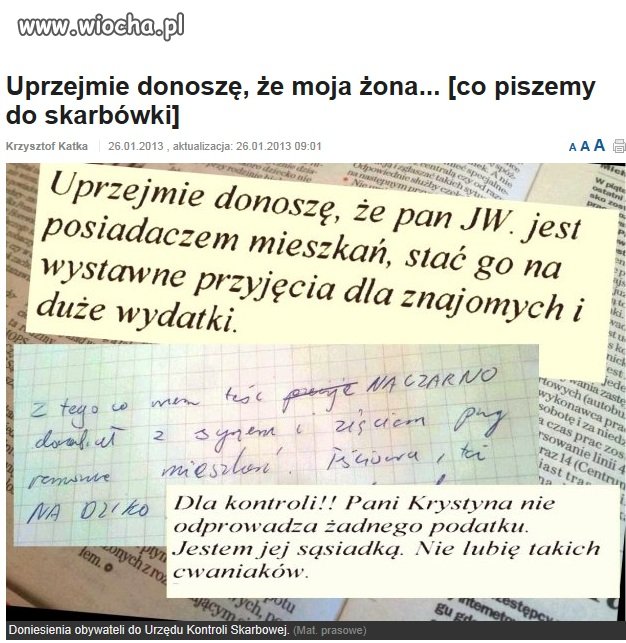 Uprzejmie acz ze wstrętem donoszę...