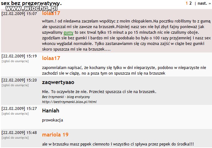 Wiocha ze strony nastolatki