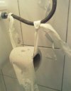 Toaleta w szkole i stylowy uchwyt na papier 