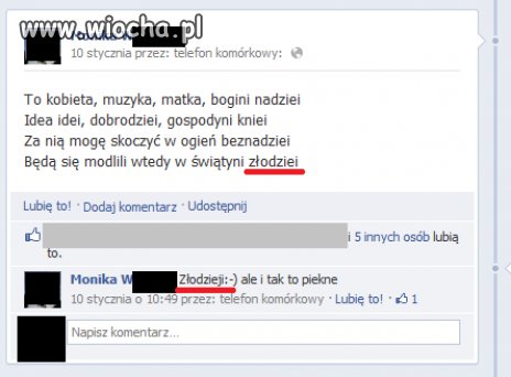 Napisać coś poprawnie... a w komentarzu