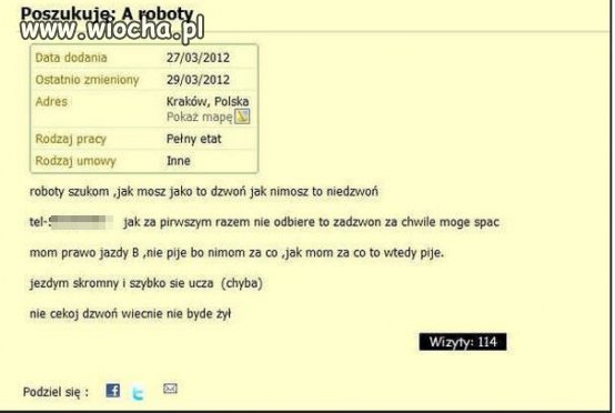 Szukam pracy