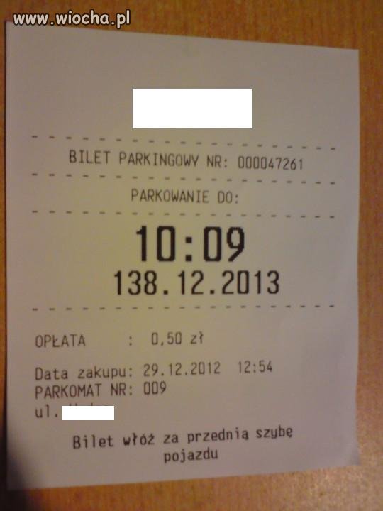 Bilet parkingowy 