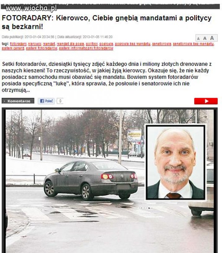 Macierewiczowi mandaty nie straszne 
