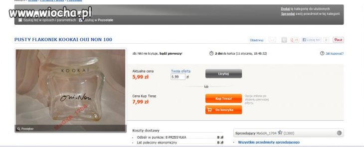 Pusty flakonik po perfumach