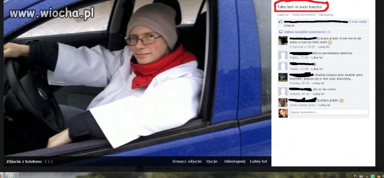 "takie tam w aucie księdza"
