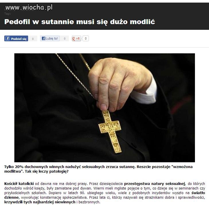 Pedofil w sutannie musi się dużo modlić 