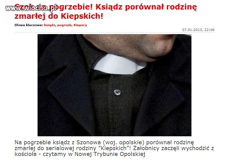 Ksiądz wziął kasę za pogrzeb i zaczął nauczać ... 