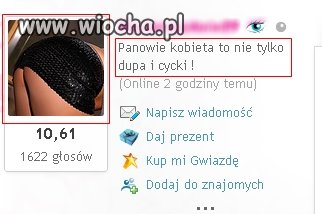 Eh..."kobieta to nie tylko dupa i cycki"