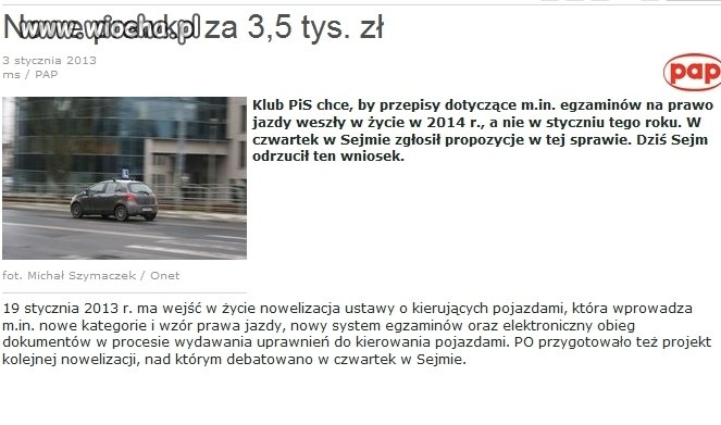 Nowe Prawko za 3.5 tys. zł