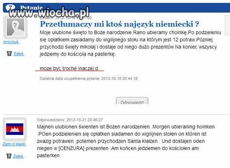 Przetłumaczenie zdań na język niemiecki 
