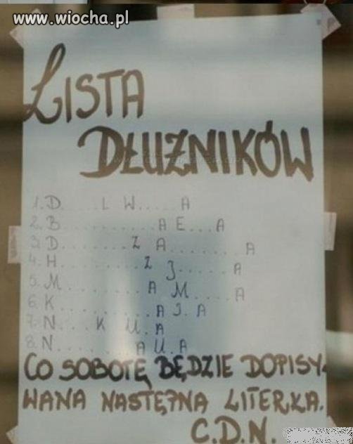 Długi trzeba spłacać.