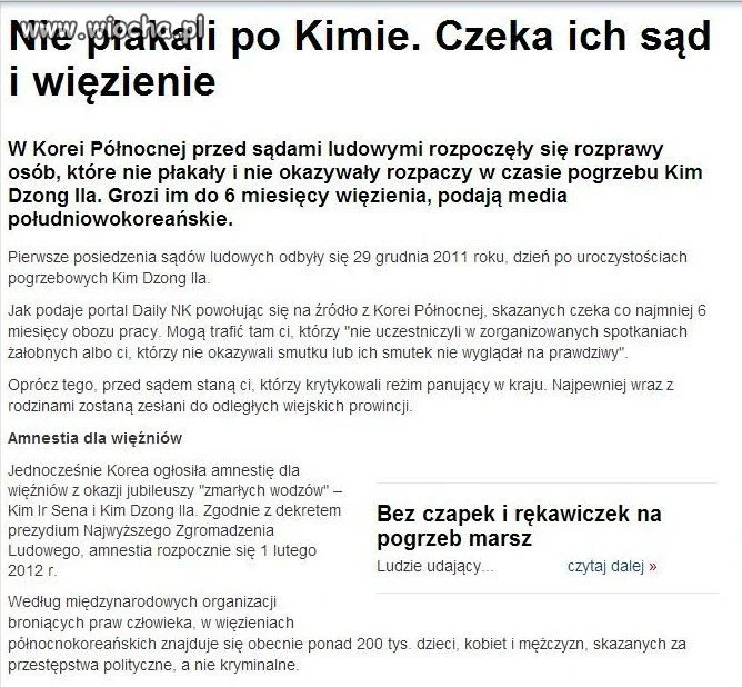 Kim Dżong Il... Bóg Korei Północnej...