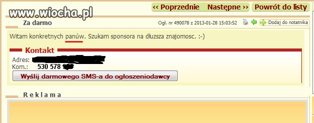 Ogłoszenie : sponsoring
