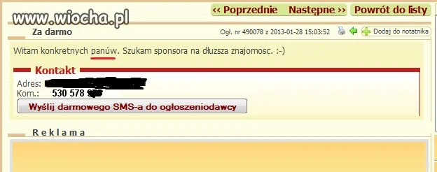 Ogłoszenie : sponsoring