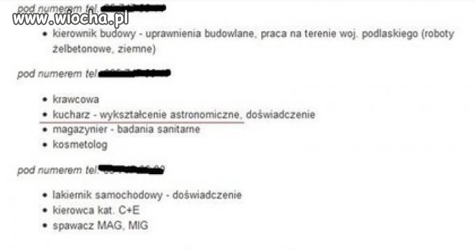Poszukiwany kucharz
