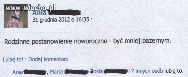 Rodzinne postanowienie noworoczne