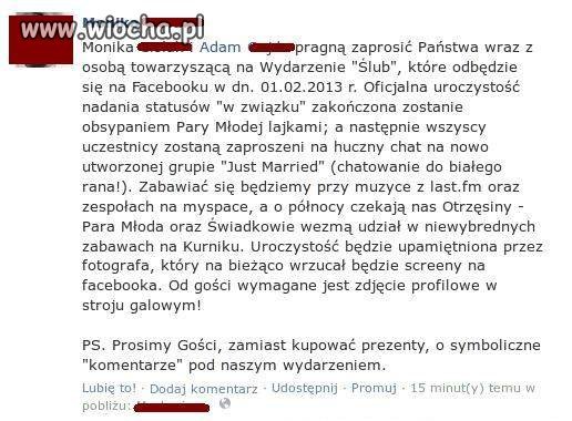 Ślub na facebooku