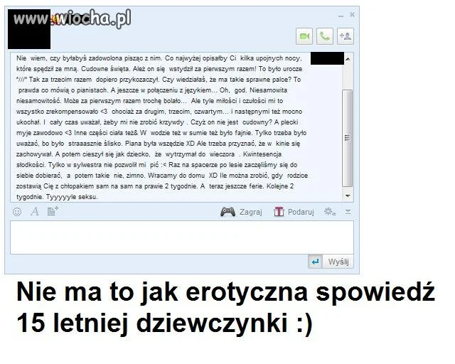 Erotyczna spowiedź 15 letniej dziewczynki