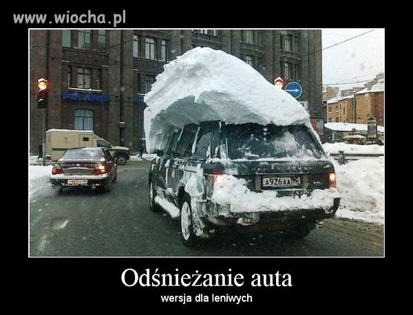Za nie odśnieżone auto mandat  to rozumiem